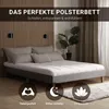 Homestyle4u čalouněná postel 160 x 200 cm futonová postel Náhled obrázku produktu 18