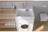 A bathroom or laundry room setting with a washing machine and sink combination. Anteprima dell’immagine prodotto