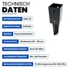 GeZu Impex Bodenhülse zum Einbetonieren 91 x 91 mm Schwarz Produktbild-Vorschau 4