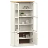 The Living Store Vitrine VIGO Weiß 85x35x170 cm Massivholz Produktbild-Vorschau 3