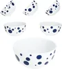 Pula ciemnoniebieskie kropki 6x miska na płatki Ø14cm 400ml Podgląd zdjęcia produktu 1