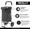 A shopping trolley with descriptive text and icons highlighting its features. Voir les images du produit