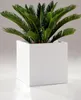 VIVANNO Pflanzkübel Fiberglas BLOCK Würfel, Weiß matt - Produktbild-Vorschau 4