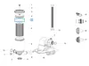 An exploded diagram of a filter pump system with numbered parts. Produktbild-Vorschau