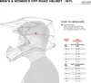 A diagram showing how to measure a head for helmet sizing, with a table of international sizes and corresponding head circumferences in centimeters and inches. Náhled obrázku produktu