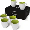 MIAMIO - 6 x 350 ml Kaffeetassen Set Außen Weiß Innen Produktbild-Vorschau 1
