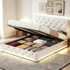 INONEFT gestoffeerd bed 140x200 cm met LED-verlichting, Productafbeelding-voorbeeld 1