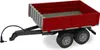 A red trailer with a black hitch and wheels, shown on a white background. Produktbild-Vorschau