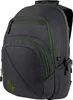 A dark gray backpack with green accents. Produktbild-Vorschau