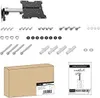 A collection of TV mount components, hardware, and packaging. Produktbild-Vorschau