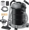 A collection of vacuum cleaner parts and accessories are displayed around a central industrial vacuum cleaner. Produktbild-Vorschau