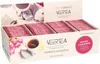 A box of Veertea premium tea envelopes, featuring images of tea cups, roses, and lemons. Produktbild-Vorschau
