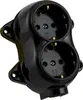 Aufputz Vintage 2-fach Schuko Steckdose Lichtschalter Rund Produktbild-Vorschau 1