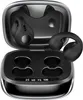 A pair of black open-ear wireless earbuds and their charging case are displayed. Produktbild-Vorschau