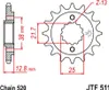 Pignone anteriore JT 511 16 denti, compatibile con Kawasaki Anteprima dell’immagine prodotto 1