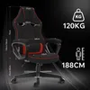 SENSE7 Gaming stoel, stof, zwart-rood - Ergonomische Productafbeelding-voorbeeld 3