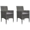 3-tlg. Bistro-Set Poly Rattan und Hartglas Grau Produktbild-Vorschau 3
