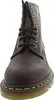 A close-up, front-facing view of a brown leather Dr. Martens boot. Voir les images du produit