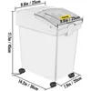 A white storage container with dimensions indicated by measurement lines and text. Produktbild-Vorschau