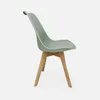 A single chair with a light green seat and wooden legs, shown from the side against a white background. Produktbild-Vorschau