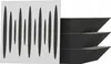 A white panel with black abstract shapes is shown next to three black wedge-shaped objects stacked on top of each other. Podgląd zdjęcia produktu