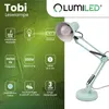 LUMILED lampada da tavolo in metallo blu pastello attacco Anteprima dell’immagine prodotto 2