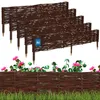 A set of woven willow garden borders with pointed stakes, shown in a stepped arrangement against a white background, with a hint of flowers and grass at the bottom. Náhled obrázku produktu