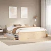 Massivholzbett ohne Matratze mit Kopfteil 200x200 cm Produktbild-Vorschau 2