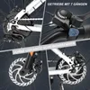 A collage of close-up images showing different parts of an electric bicycle, highlighting its features. Produktbild-Vorschau
