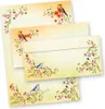TOSKANA Briefpapier mit Umschlag Set Blumen und Vögel 10 Produktbild-Vorschau 1