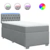 vidaXL Boxspringbett mit Matratze Hellgrau 80x200 cm Stoff Produktbild-Vorschau 1