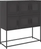 vidaXL Sideboard noir 100,5x39x107 cm Acier laminé à froid Voir les images du produit 2