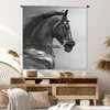 MuchoWow® Wandteppich Wandbehang Pferde - Schwarz - Porträt Produktbild-Vorschau 6