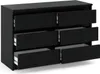 Kommode mit 6 Schubladen Schwarz Matt 100x33,5x71,5 Produktbild-Vorschau 2