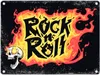 Rock n' Roll Metallschild in 15x20 cm mit Flammen und Produktbild-Vorschau 1