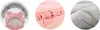 A collage of three close-up images showing details of a pink baby sleeping bag. Produktbild-Vorschau