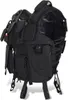 A black tactical vest with multiple pockets and straps, shown from a side-angle. Produktbild-Vorschau