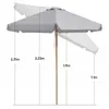 Sekey Balkonschirm 200 cm Ø Holzoptik, Knickbar, Stabiler Produktbild-Vorschau 6