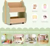 COSTWAY Libreria per bambini su rotelle, 2 livelli Scaffale Anteprima dell’immagine prodotto 4