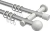 Interdeco Gardinenstange / Vorhangstange Silbergrau / Weiß, Produktbild-Vorschau 1