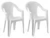 2x Outdoor Stapelstuhl Bistrostuhl Gartenstuhl Ischia Weiß Produktbild-Vorschau 2
