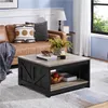 A living room scene with a couch, coffee table, and lamp. Produktbild-Vorschau