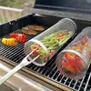 2Stück Rolling Grillkorb,Edelstahl Rollender Grillkorb,BBQ Produktbild-Vorschau 5