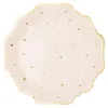 Pappteller 21cm mit Goldrand und Sternen 6er Set Creme / Produktbild-Vorschau 1