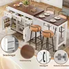 Isla de cocina Flieks con espacio de almacenamiento, carro Vista previa de la imagen del producto 6