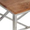 Tavolino vidaXL in acciaio inossidabile argentato e legno Anteprima dell’immagine prodotto 5