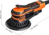 A VEVOR orbital sander is shown with dimensions indicated by lines and text. Produktbild-Vorschau
