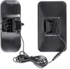 The back view of two black LED floodlights with attached cables. Podgląd zdjęcia produktu
