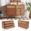 OKWISH Commode 120x40x80 cm - 6 Tiroirs, Poignées Dorées - Voir les images du produit 3