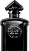 A black perfume bottle with a decorative cap and a circular label on the front. Podgląd zdjęcia produktu